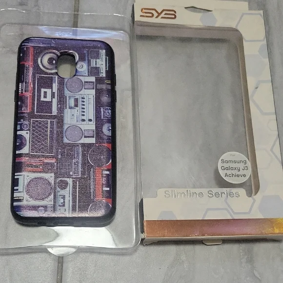 SYS Slimline Series Samsung Galazy K3 Achieve Black, silver,and Blue Phone Cases - Picture 3 of 14